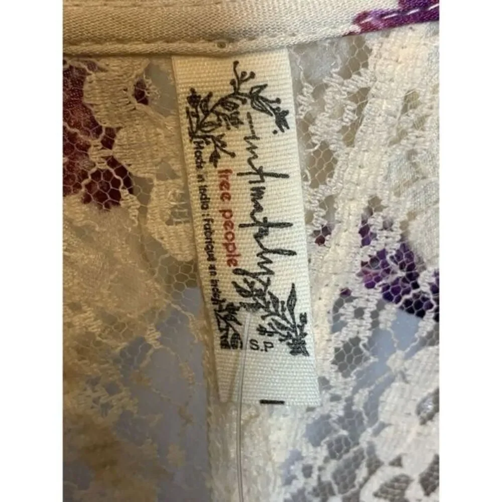 NEW FREE PEOPLE Sz S POPPY PRINTED BODYSUIT IN IVORY‎ COMBO